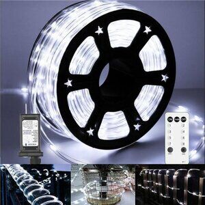 100ft cool white LED rope lights outdoor waterproof patio garden party decoratio
